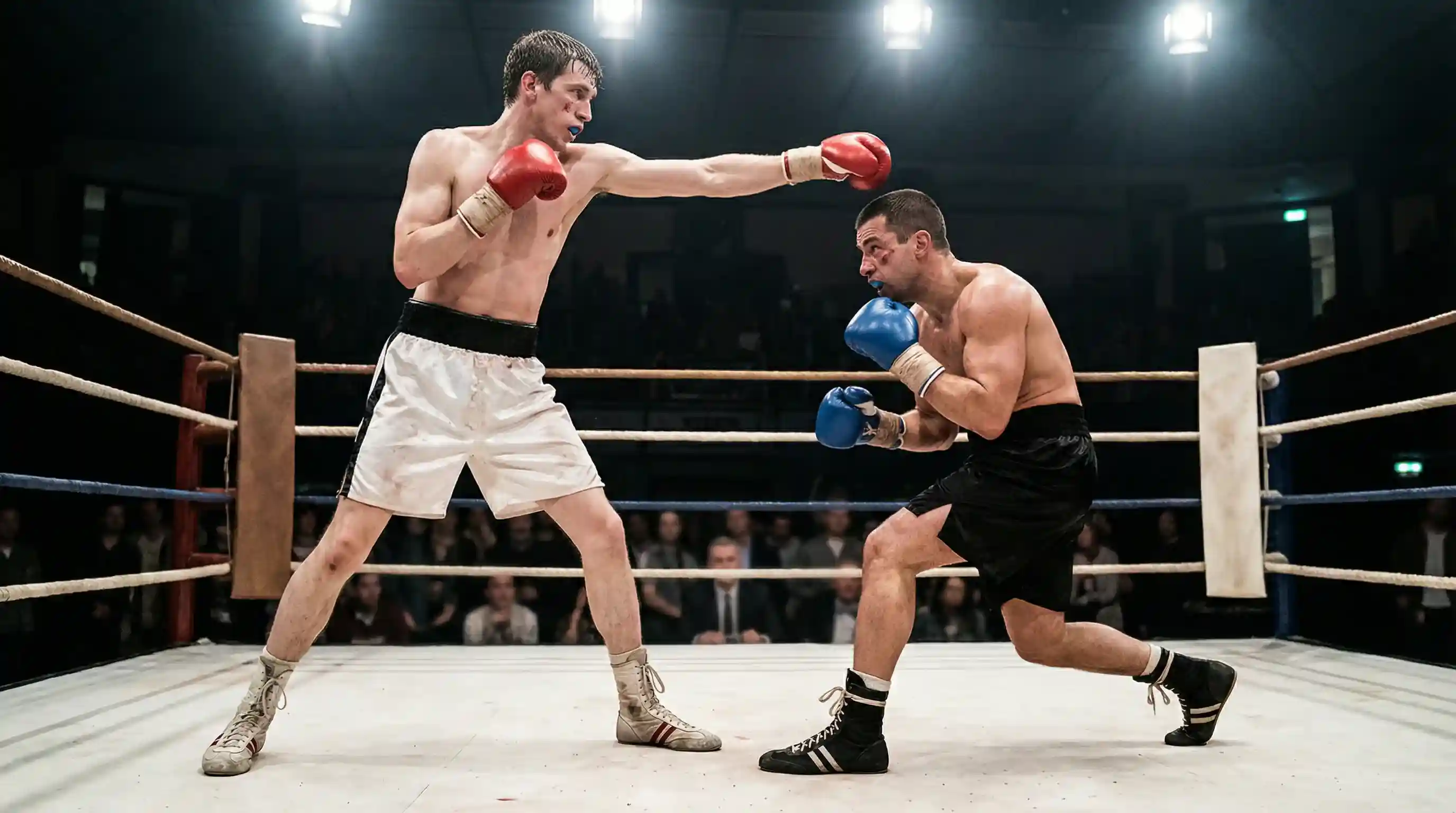 Zwei Boxer mit unterschiedlichen Kampfstilen im Ring — Outboxer auf Distanz gegen Druckkämpfer im Nahkampf