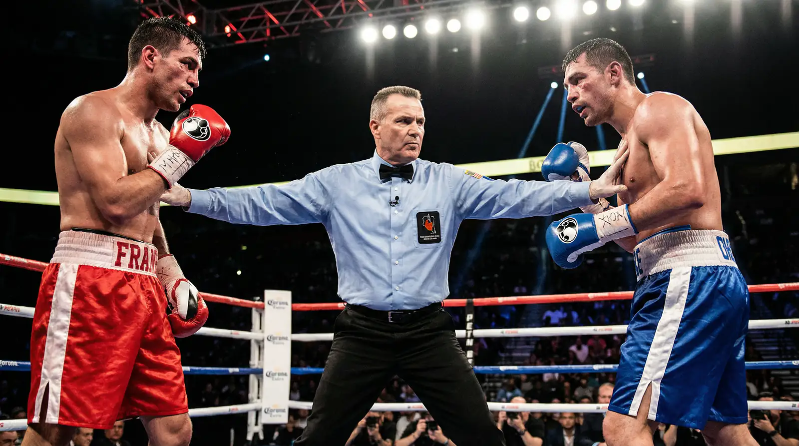 Ringrichter ermahnt Boxer im Ring – Boxen Regeln für Wetter