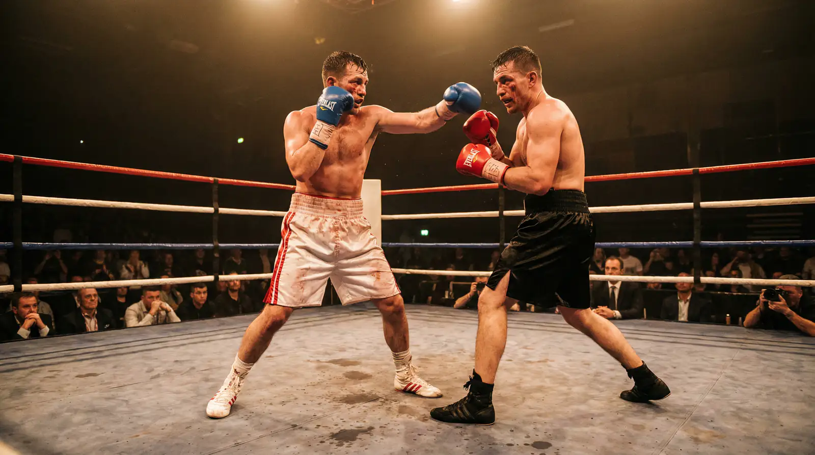 Zwei Boxer im Distanzkampf über volle Rundendistanz – Über/Unter Wetten Boxen