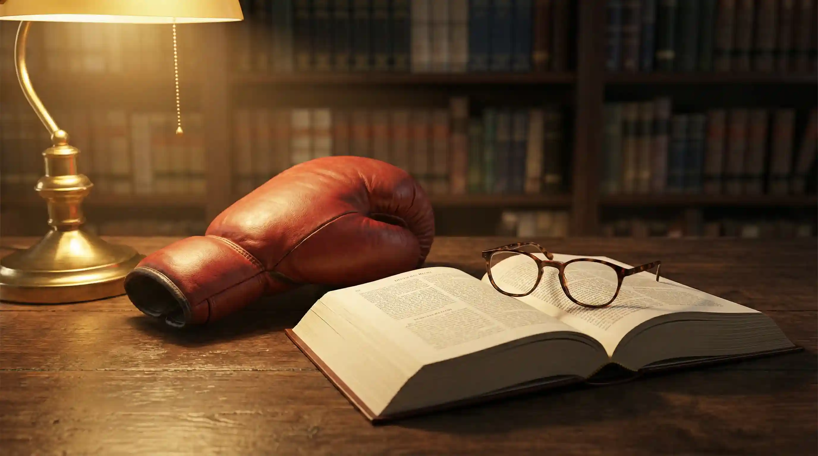 Boxhandschuh neben einem Gesetzestext auf einem Schreibtisch – Boxen Wetten Deutschland legal