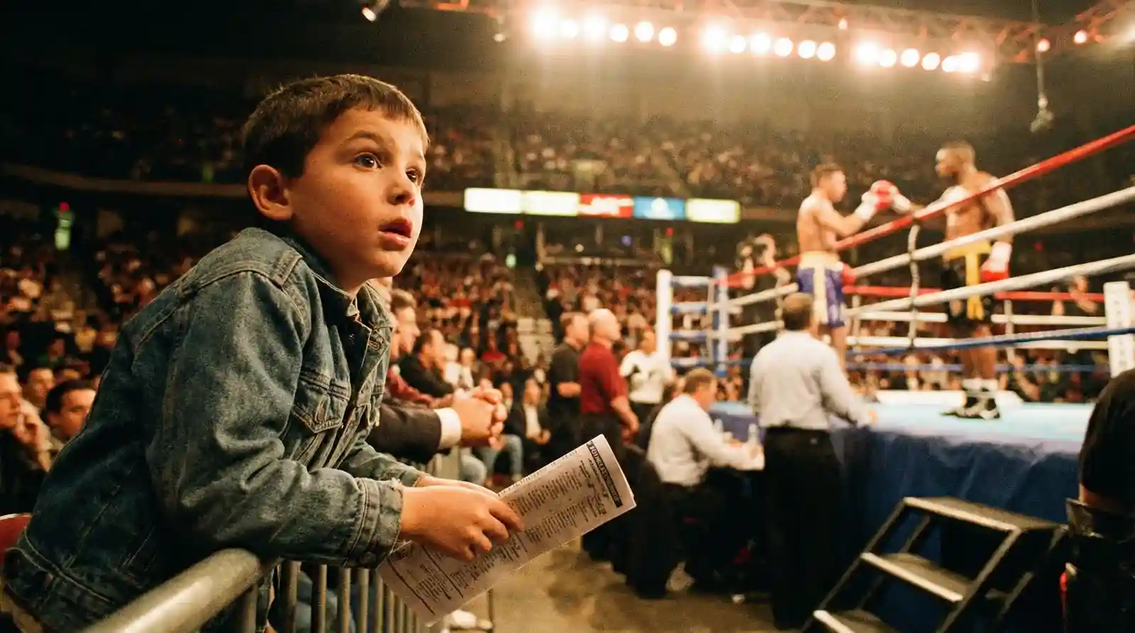 Einsteiger beobachtet Boxkampf aus der ersten Reihe – Boxen Wetten für Anfänger
